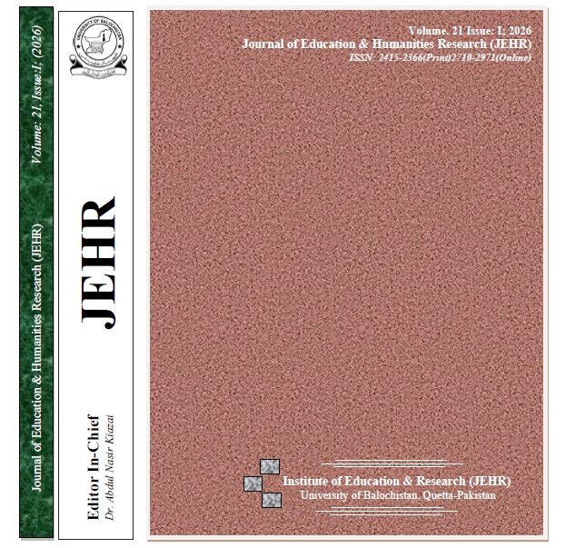 					View Vol. 21 No. 1 (2026): Journal of Education & Humanities Research (JEHR)
				